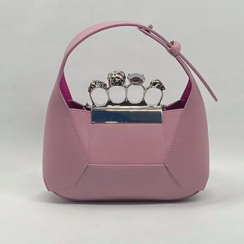 Alexander McQueen Skull Jeweled Mini Chain Hobo Bag